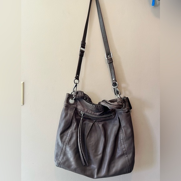 Coach Parker leather hippie shoulder bag or crossbody in color mushroom. - Picture 1 of 10
